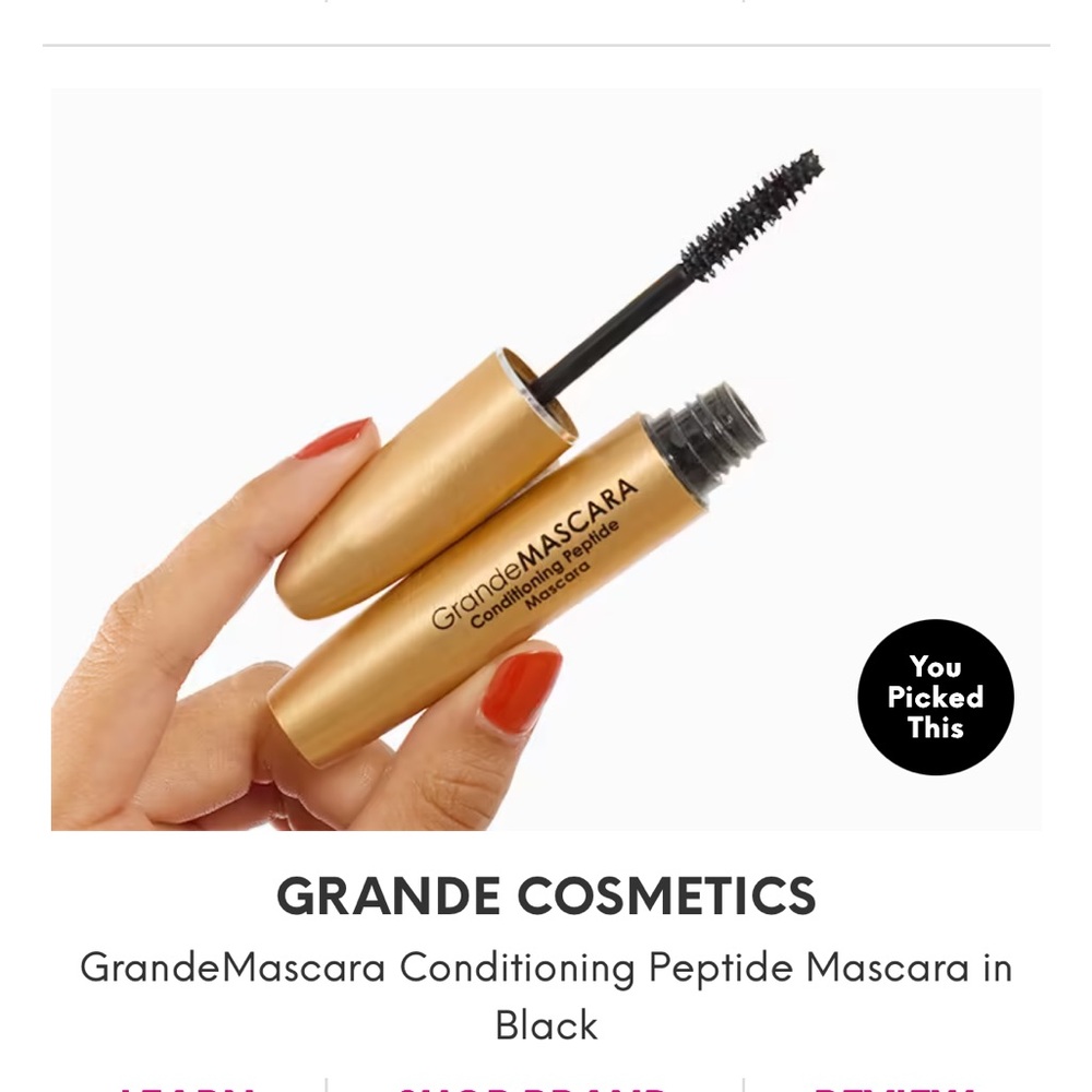 Grande Cosmetics GrandeMascara Conditioning Peptide Mascara in Black
